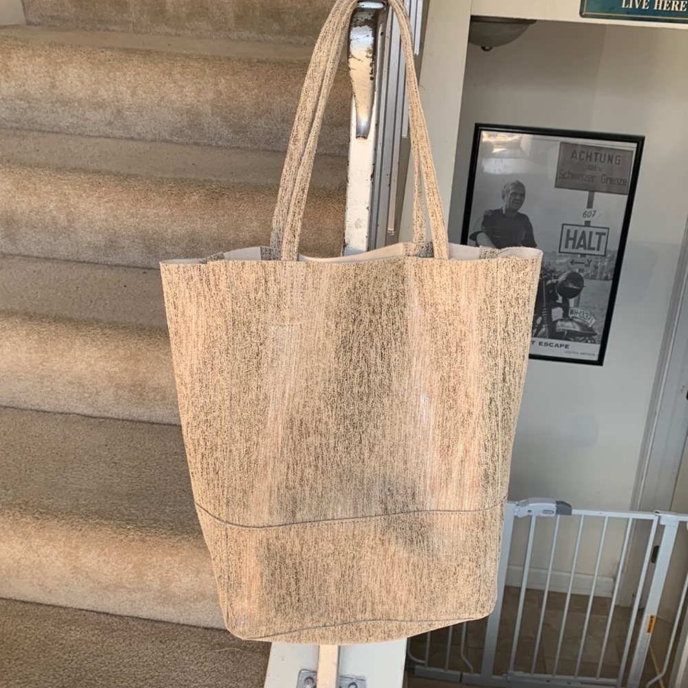 Sseko mixed metallic bucket bag